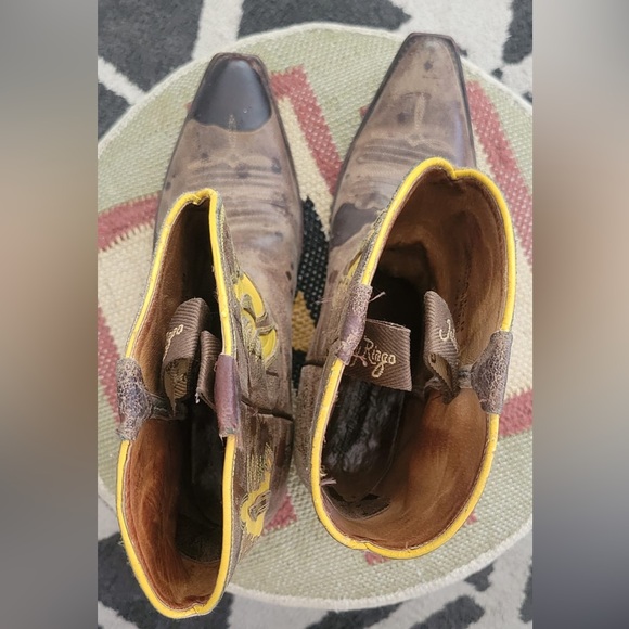 Brown and Yellow Cowboy Boots - Picture 5 of 6
